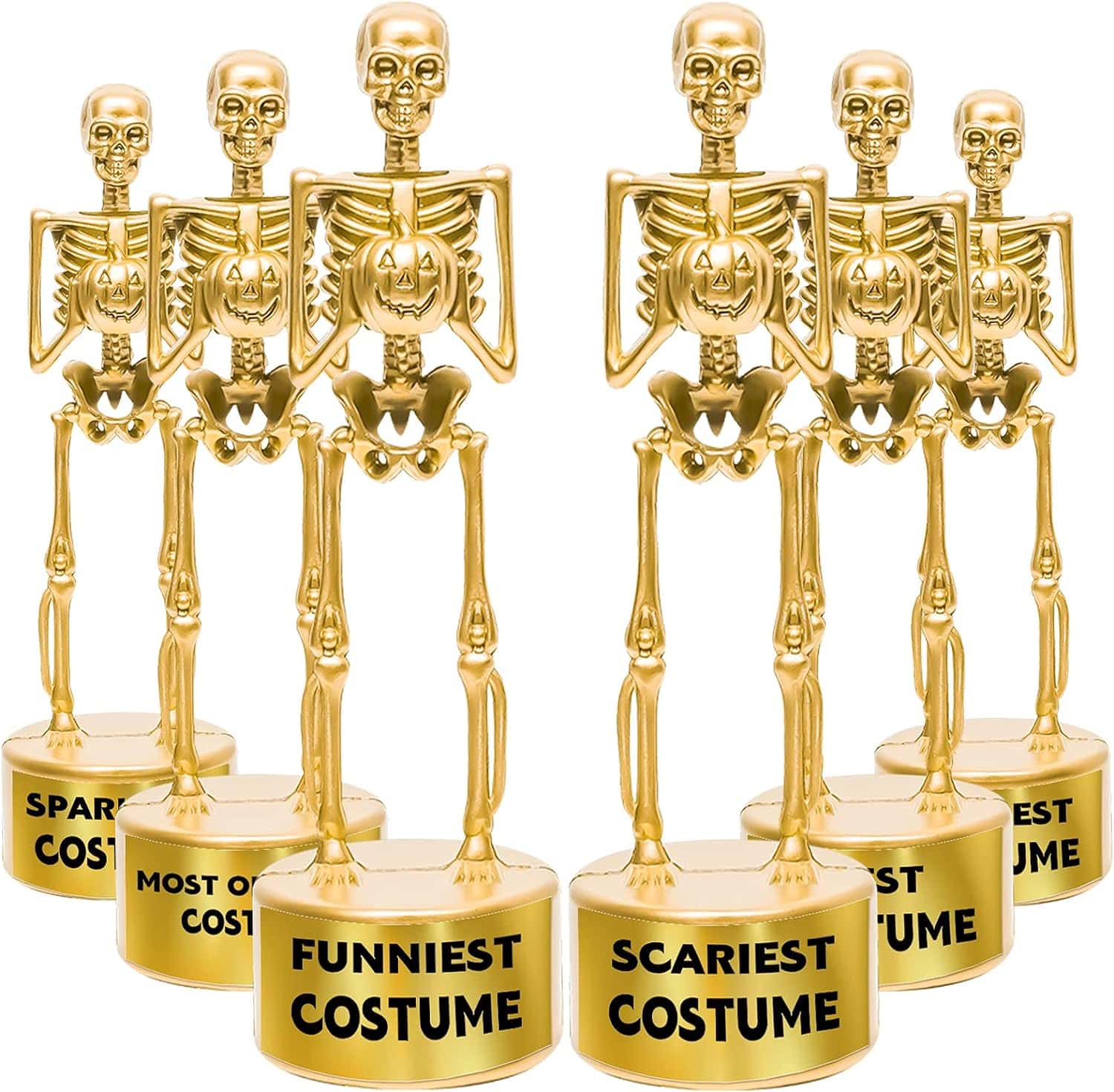 6 Halloween Best Costume Skeleton Trophies