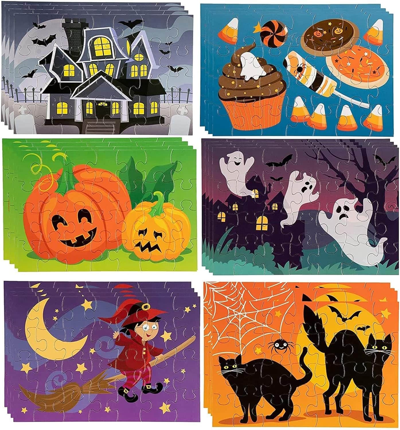 36-Pack Halloween Jigsaw Puzzles