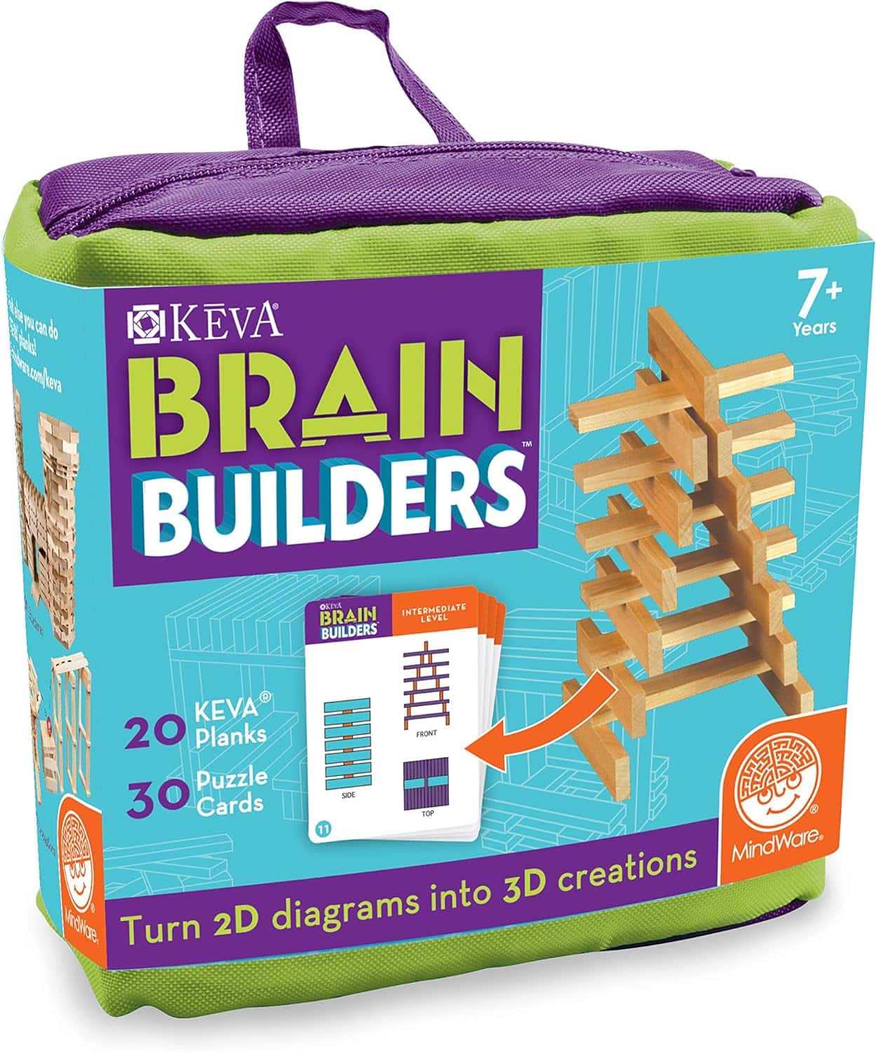 MindWare KEVA Brainbuilders - 3D brain building STEM challenges for boys & girls