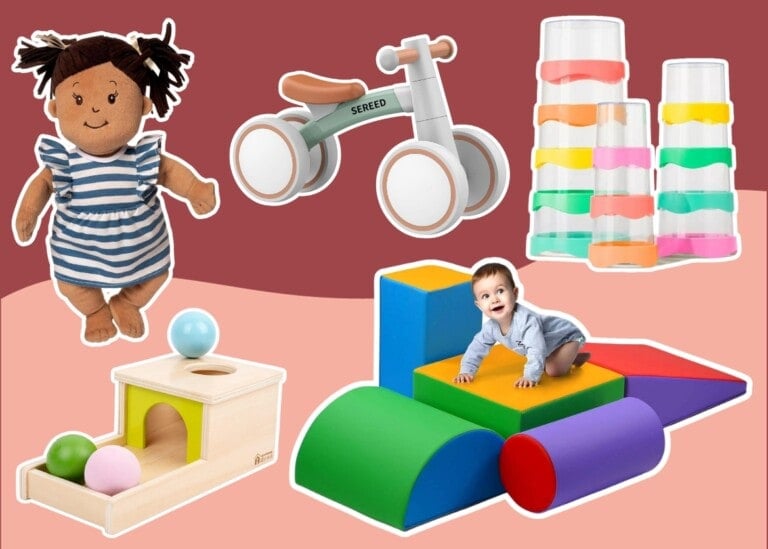 Collage of the best toys for 1-year-olds