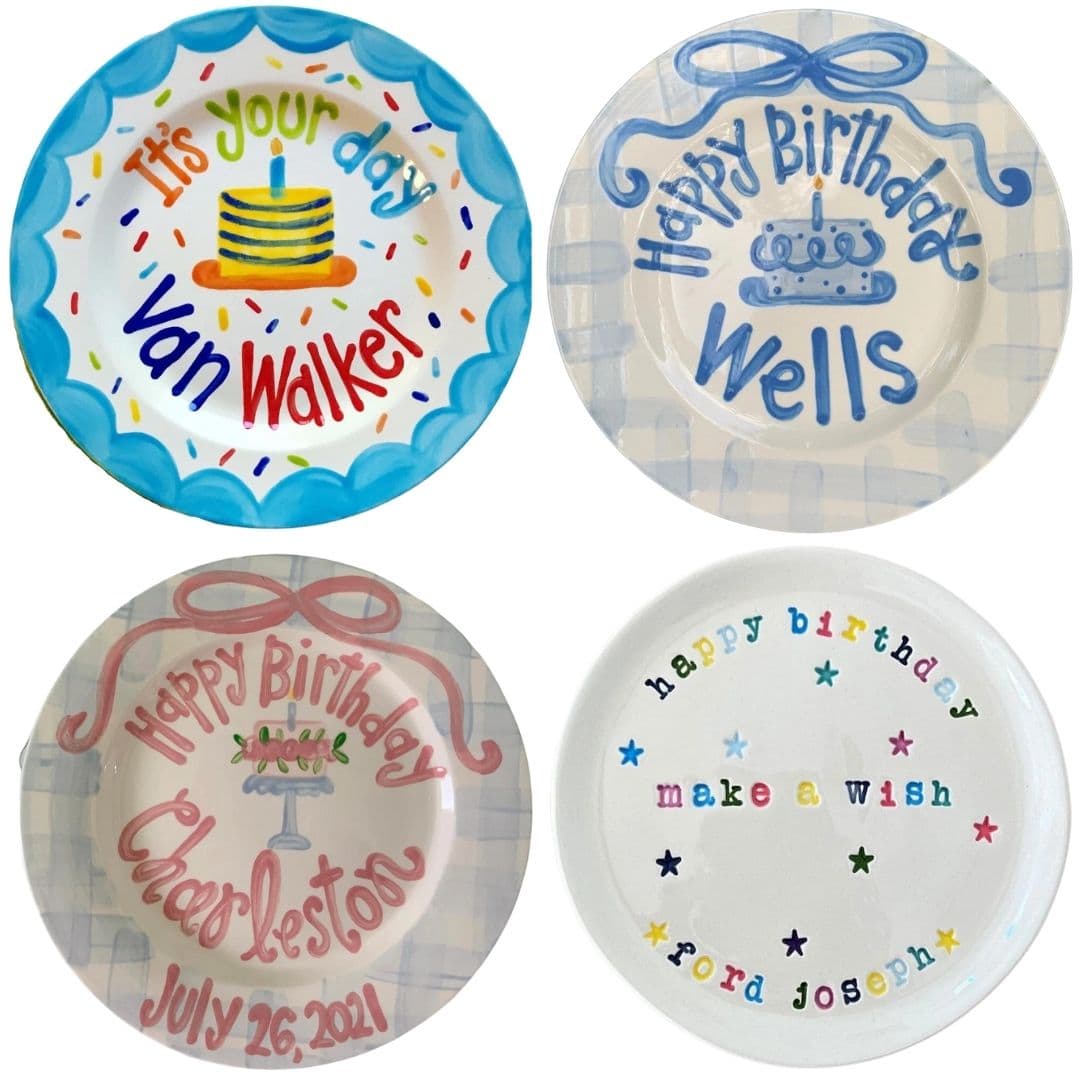 collage of birthday plates