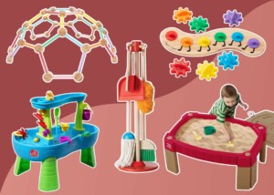 Collage of some of the best toys for 2-year-olds