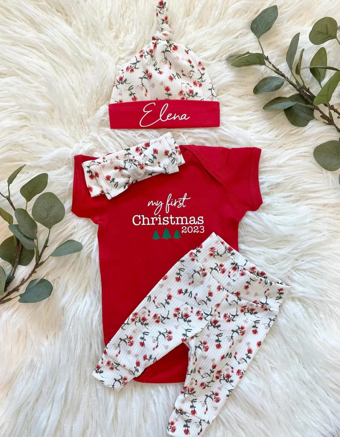 Baby Girl's First Christmas Set
