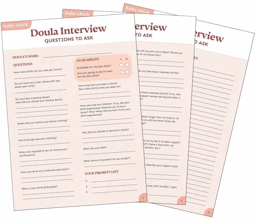 PDFs of Interview questions to ask doulas