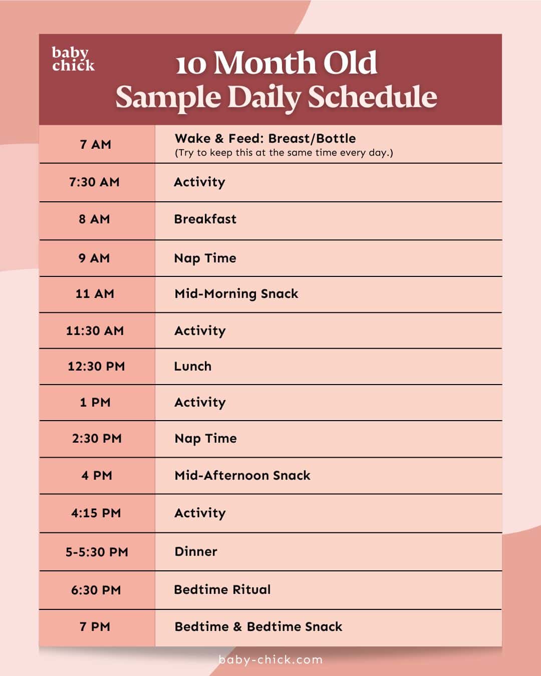 10 month old sample daily schedule