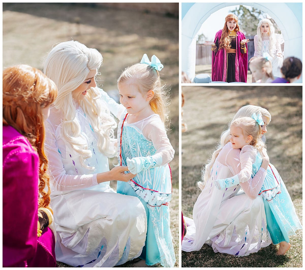 Little girl meeting Elsa and Anna
