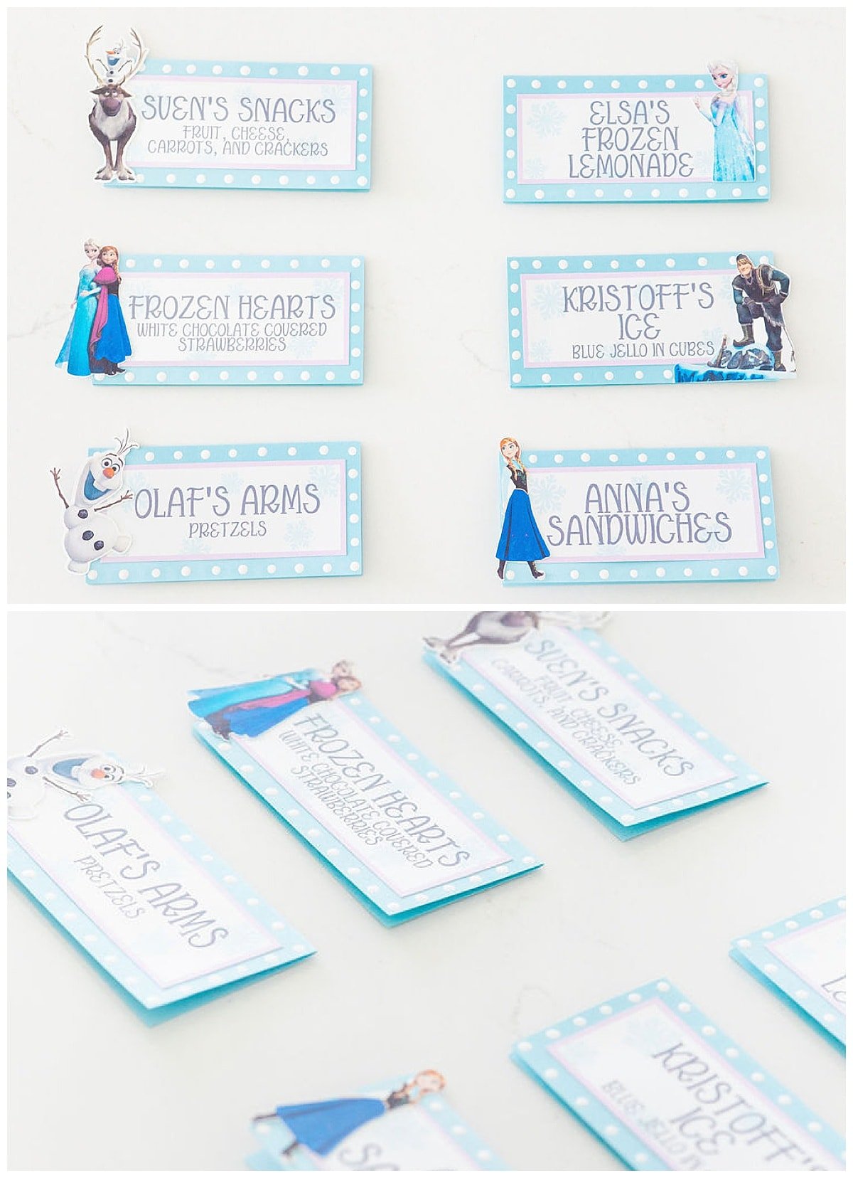 Frozen themed food labels