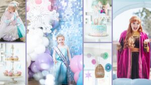 Frozen birthday party collage