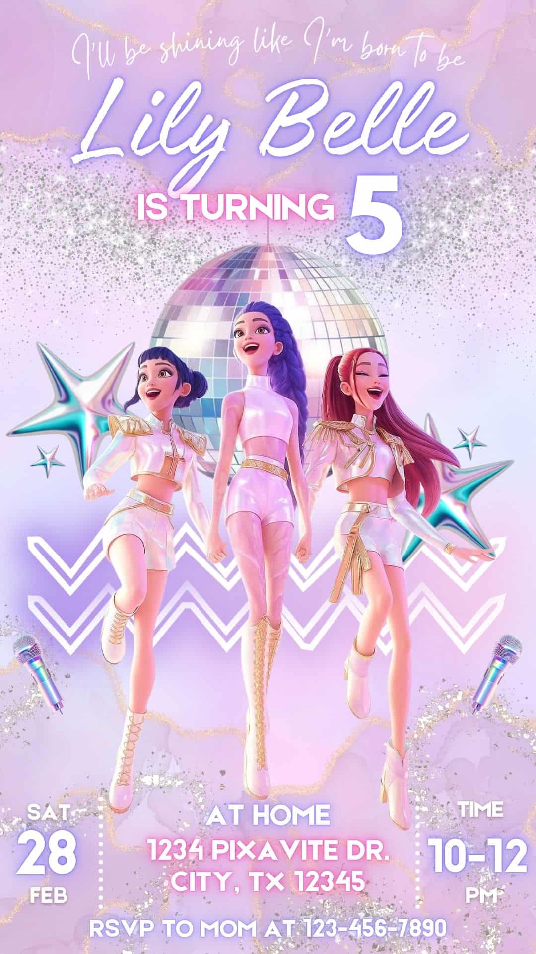 K-pop birthday party invitation